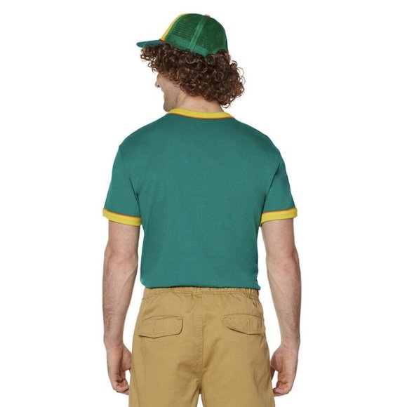 Stranger Things T- Shirt Dustin Camp Knowhere Green Ringer Kids Costume Children - Picture 3 of 11